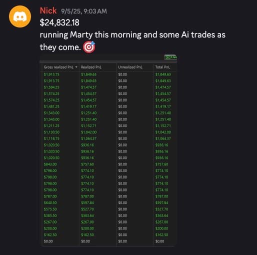Member result screenshot shared in the YMI Discord