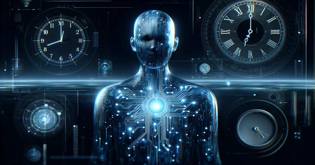 Diagram showing AI in a temporal vacuum - no clock, no calendar, no market hours